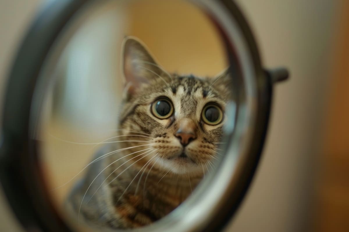 Видят ли коты себя в зеркале?